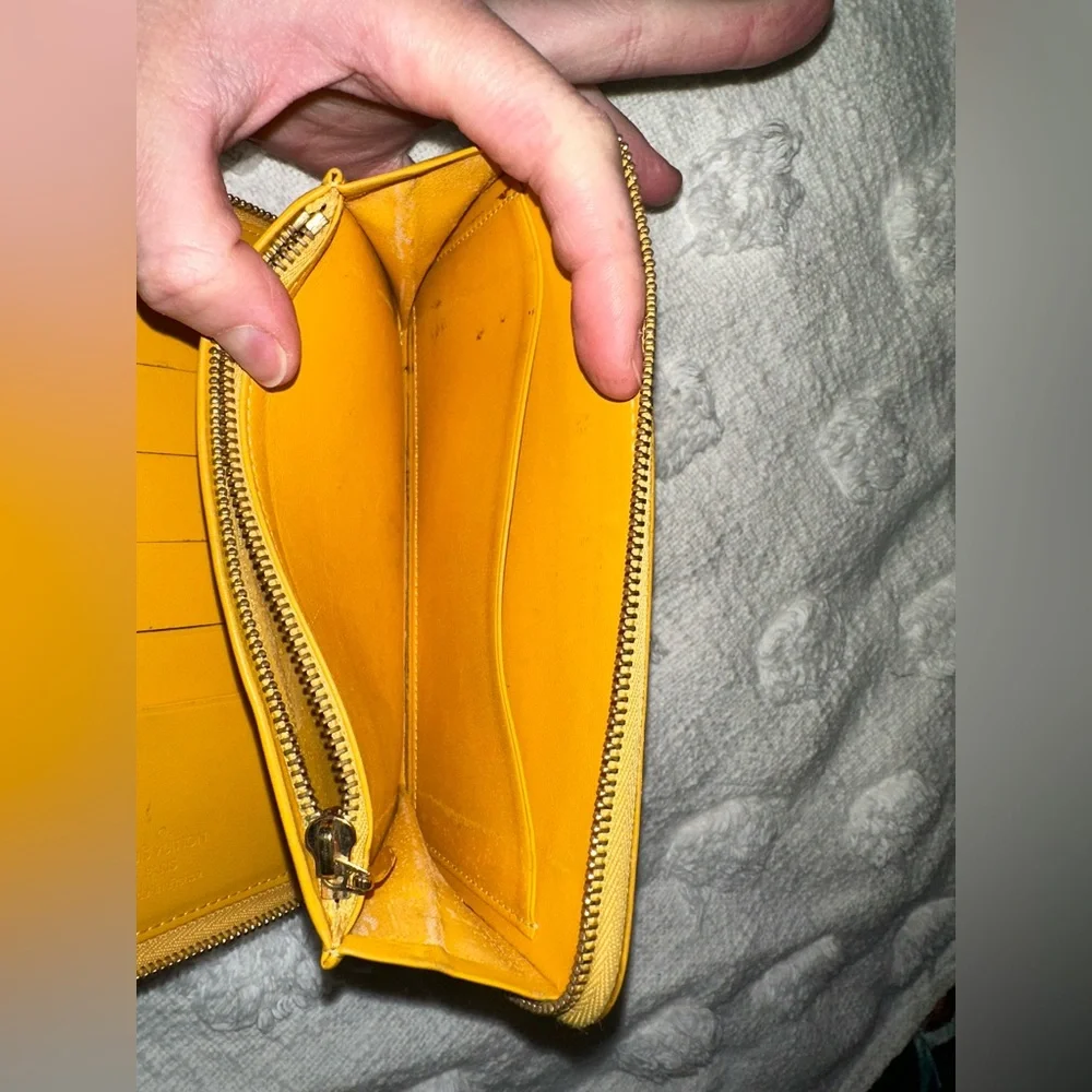 Authentic Yellow Louis Vuitton Yellow Vernis Wallet